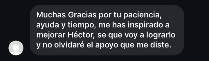 Mensaje de agradecimiento